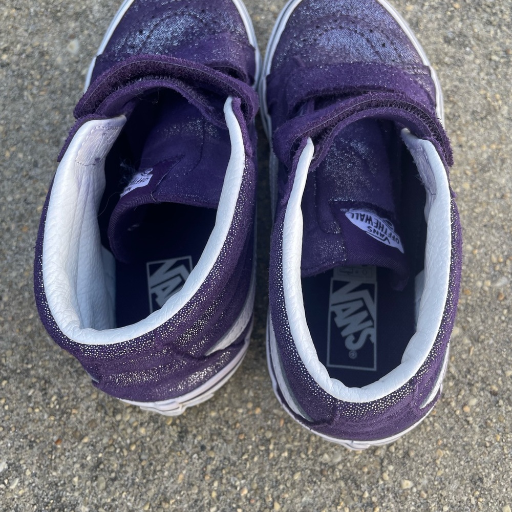 Vans Kids Purple Glitter Shoes - Picture 2 of 5